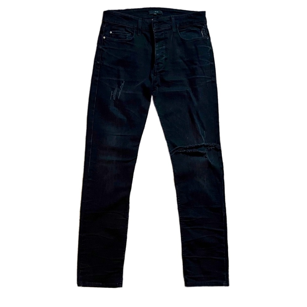IRO Black Ripped Design JEANS Men’s 32” | MADE IN ITALY Black Slim Men’s Jeans